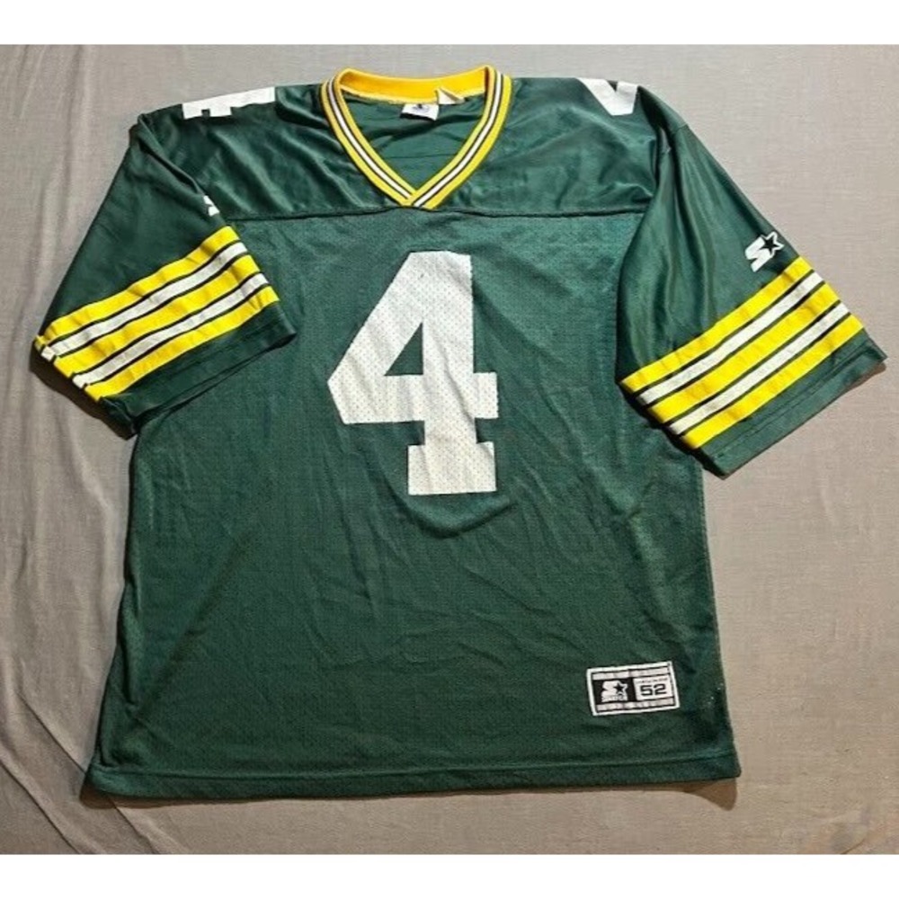 VTG. Green Bay Packers Favre #4 Starter 90s Jersey Mens XL Green Short Sleeve.